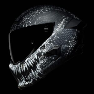 Casco integral RUROC Atlas 4.0 Carbon Jormungandr Negro / Blanco