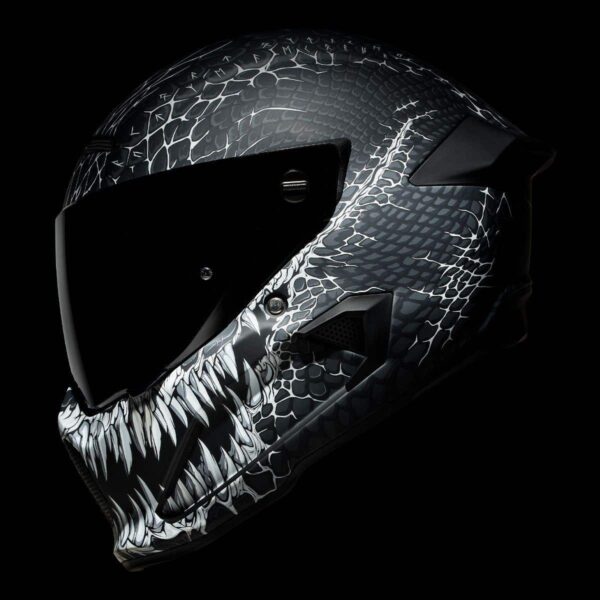 Casco integral RUROC Atlas 4.0 Carbon Jormungandr Negro / Blanco